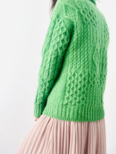 Load image into Gallery viewer, Vintage forest green wool sweater jacket
