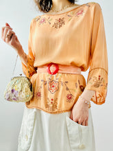 Load image into Gallery viewer, Vintage 1920s peach color beaded blouse
