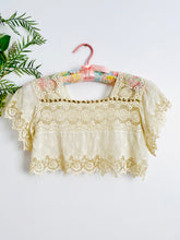 Load image into Gallery viewer, Antique 1910s lace camisole with rococo ribbon rosettes
