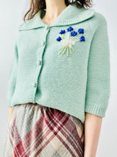 Load image into Gallery viewer, Vintage 1940s turquoise cardigan
