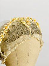 Load image into Gallery viewer, Antique 1920s bridal beaded headpiece with wax flowers
