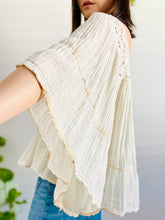 Load image into Gallery viewer, Vintage Cotton Lace Gauze Blouse with Flared Sleeves

