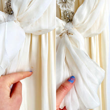 Load image into Gallery viewer, Amazing designer silk gown rhinestone beaded wedding dress Anna Campbell dress
