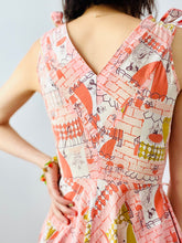 Load image into Gallery viewer, Vintage 1940s pink novelty print dress
