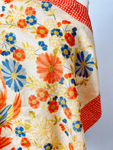 Load image into Gallery viewer, Vintage 1930s Pongee Silk Scarf w Phoenix and Daisies
