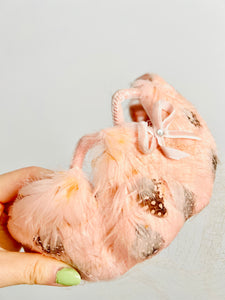 Vintage pink feather fascinator with veil bridal headpiece