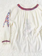 Load image into Gallery viewer, Vintage Hungarian Top Embroidered Blouse Long Sleeves
