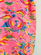 Load image into Gallery viewer, Vintage pink Japanese kimono phoenix print reversible dressing robe
