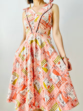 Load image into Gallery viewer, Vintage 1940s pink novelty print dress
