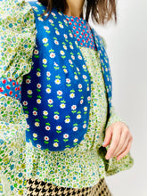 Load image into Gallery viewer, Vintage 1960s cotton floral blouse reversible vest set peasant top
