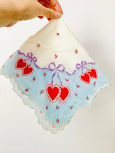 Load image into Gallery viewer, Vintage heart print cotton bandana/hankie
