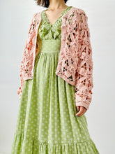 Load image into Gallery viewer, Vintage pink crochet cardigan/sweater
