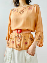 Load image into Gallery viewer, Vintage 1920s peach color beaded blouse

