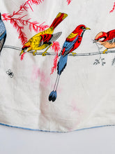 Load image into Gallery viewer, Vintage novelty birds print silk scarf

