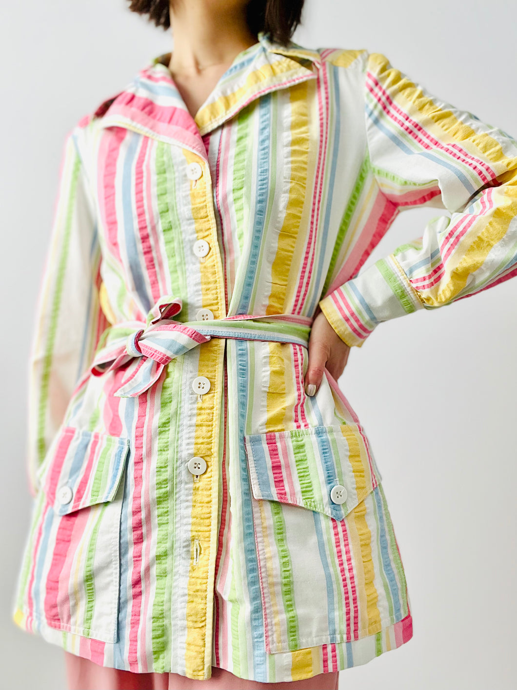 Vintage 1970s pastel stripes jacket