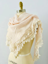 Load image into Gallery viewer, Vintage pastel pink lace scarf/shawl
