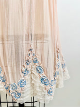 Load image into Gallery viewer, RARE 1920s pink embroidered flapper dress
