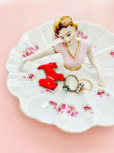 Load image into Gallery viewer, Vintage lady figurine jewelry dish

