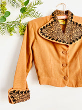 Load image into Gallery viewer, Vintage 1930s apricot color jacket with black soutache
