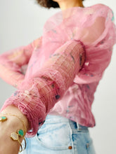 Load image into Gallery viewer, Dreamy pink tulle floral blouse
