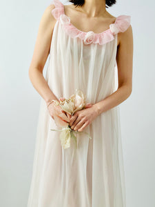 Vintage 1960s pastel pink lingerie slip