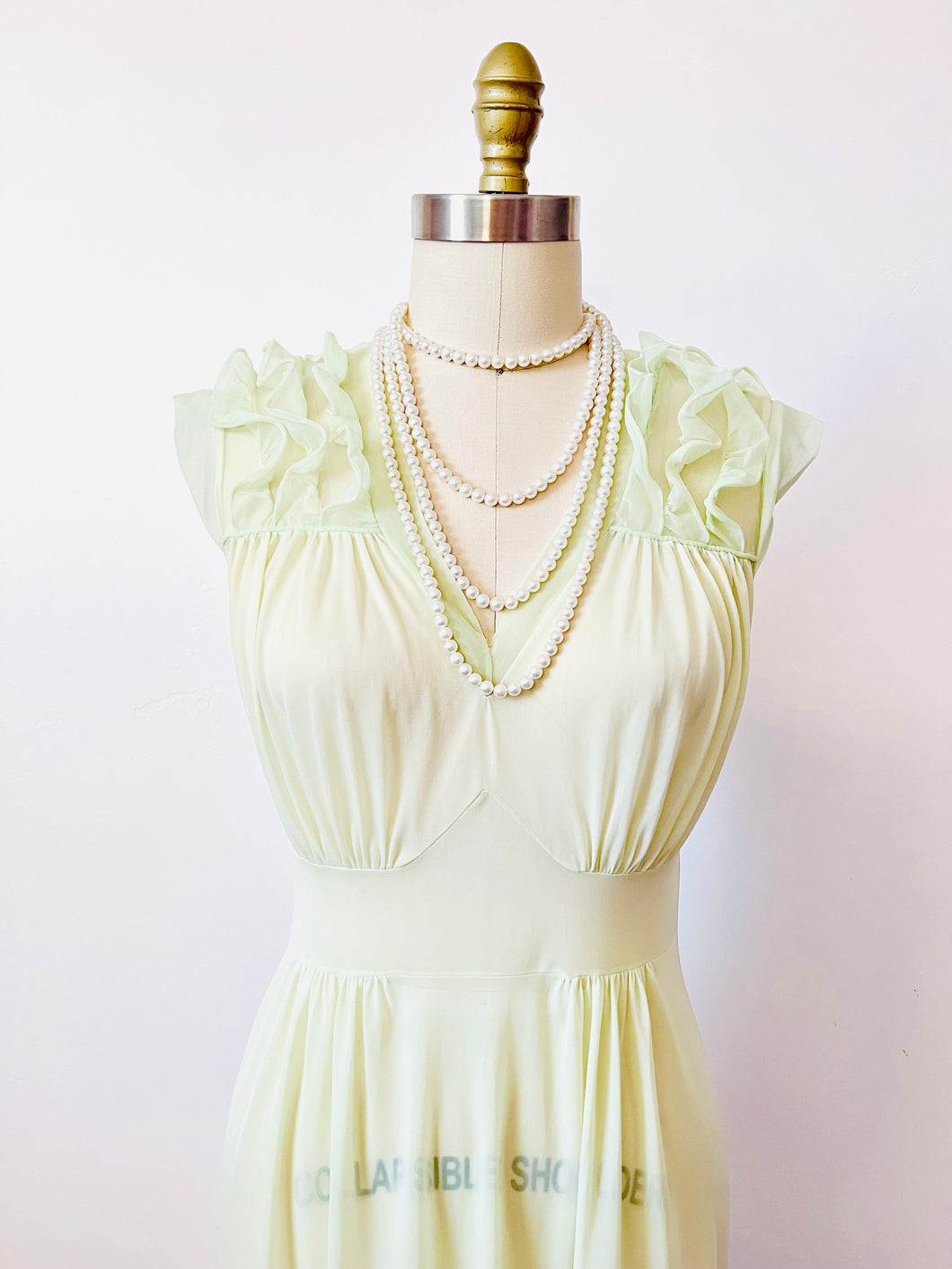 Vintage 1960s pastel green lingerie dress