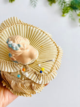 Load image into Gallery viewer, Vintage 1930s half doll pin cushion with silk skirt
