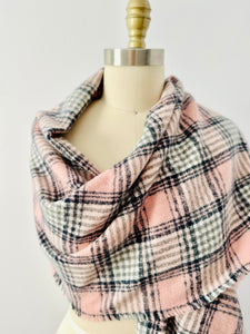 Pastel pink plaid scarf