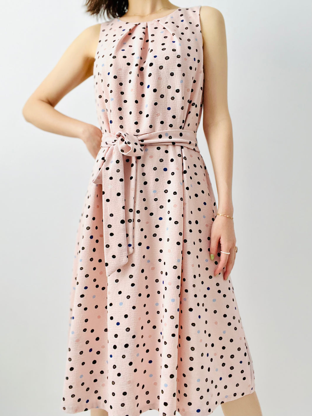 Vintage polka dot pink dress