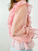 Load image into Gallery viewer, Vintage 1970s victorian style pink lace blouse
