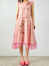 Load image into Gallery viewer, Vintage 1920s lilac color silk dress with ribbonwork
