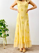 Load image into Gallery viewer, Vintage 1930s tulle lace floral embroidered dress
