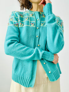 Vintage 1940s embroidered cardigan