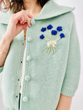 Load image into Gallery viewer, Vintage 1940s turquoise cardigan
