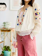 Load image into Gallery viewer, 1930s Hungarian Top Cotton Embroidered Peasant Blouse
