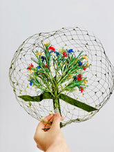 Load image into Gallery viewer, 1930s Floral Fascinator with Veil Vintage Mini Hat Millinery Daisies
