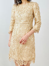 Load image into Gallery viewer, Vintage pearls embellished lace dress
