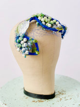 Load image into Gallery viewer, Vintage 1930s fascinator green velvet millinery flowers
