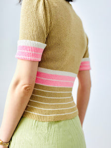 Vintage 1960s pink knit top