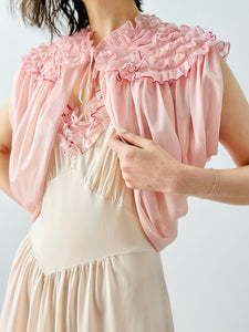 Vintage 1960s pink ruffled lingerie set
