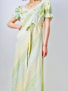 Vintage pastel green dotted slip dress