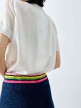 Load image into Gallery viewer, Vintage 1940s white embroidered top
