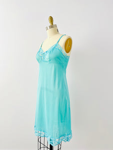 Vintage 1950s blue lingerie slip