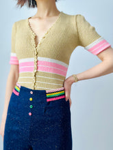 Load image into Gallery viewer, Vintage 1960s knit high waisted wide leg pants
