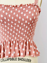 Load image into Gallery viewer, Dusty pink polka dots summer tank top
