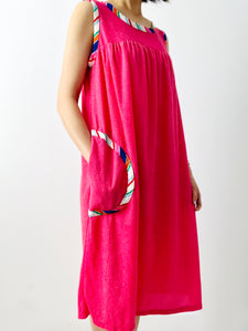 Vintage 1960s pink terrycloth dress