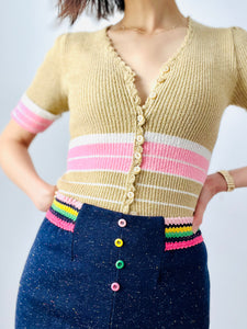 Vintage 1960s pink knit top