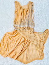 Load image into Gallery viewer, Vintage 1920s Art Deco peach color beaded silk flapper dress
