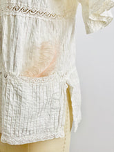 Load image into Gallery viewer, Vintage 1960s white pintuck blouse cotton duster
