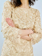 Load image into Gallery viewer, Vintage pearls embellished lace dress
